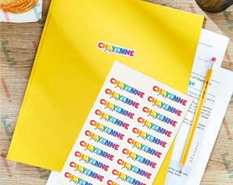 Custom Name Stickers, Personalized Vinyl Decal, Back to School Label, Water Bottle Label, Laptop folder notebook Name Sticker, daycare label