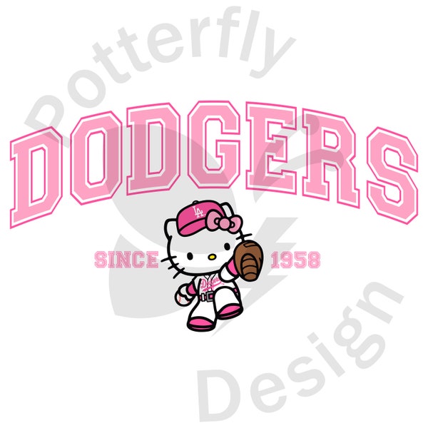 Kawaii Baseball Pink Kitty in SVG, EPS and PNG formats for Cricut, Cameo or printing.