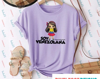 Soy Venezolana, Chibi Cute Venezuelan Girl Design PNG 300 DPI, Hispanic Heritage Month, Instant Download for t-shirts, mugs and more