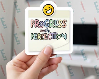 Progress Over Perfection Sticker, Therapist Sticker, Mental Health Vinyl Label, Motivational Sticker, SPED Teacher decal, Behavioral Health