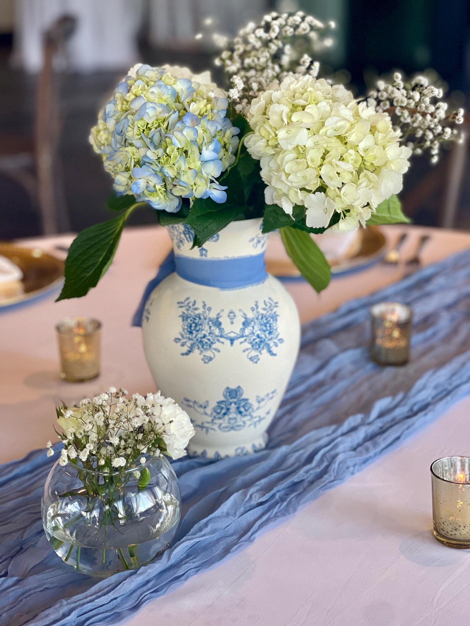 Bridal Shower Vase Bow | Baby Shower Bow Vase | Something Blue Before I ...