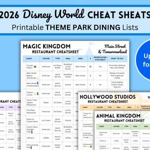 WDW Theme Park Food + Dining Cheat Sheet - Every Restaurant, Quick Service, Stand & Kiosk