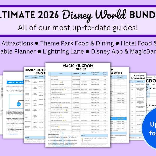 WDW Ultimate Planning Bundle - Rides, Food & Dining, Lightning Lane and More