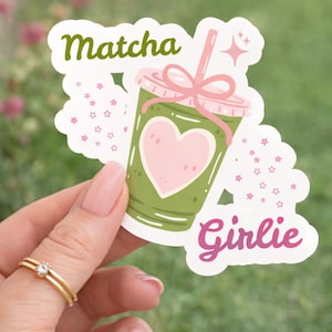Matcha Sticker , Cup Clipart PNG, Girlie Matcha Lover Digital Download, Coquette Bow Aesthetic Sublimation, Green Tea Latte Shirt Design