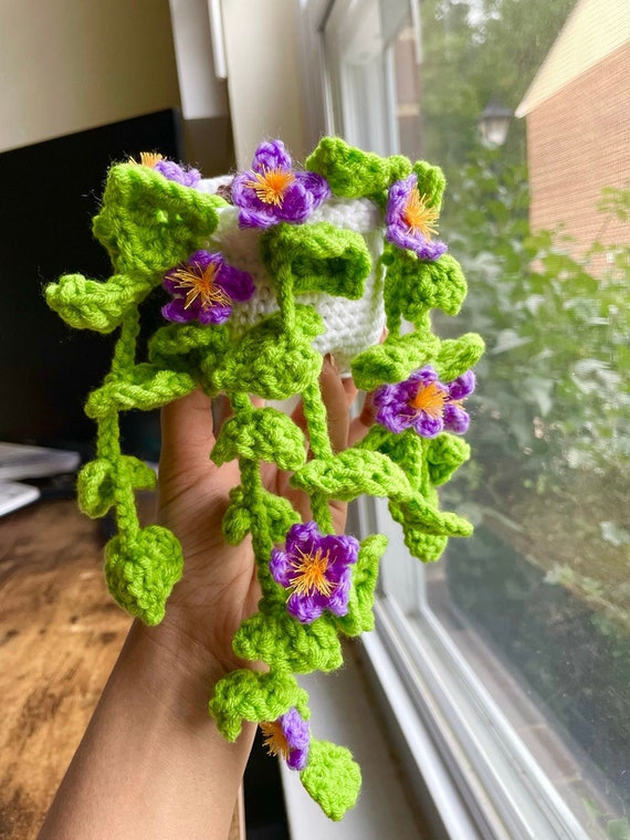 Crochet Vines with Purple Flowers Pattern