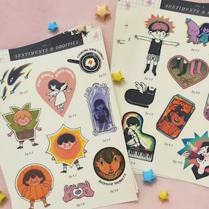 Folha de adesivos Omori - Sentimentos e Estranhezas Vol. 1 e 2