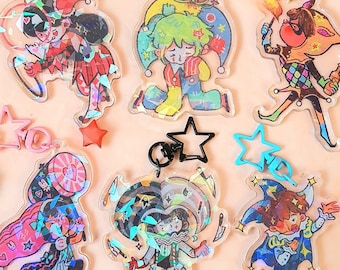 OMORI Circus Acrylic Charms (OMORI, Kel, Aubrey, Basil, Hero, Mari)