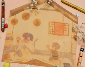 Kabukimono and the Child (Wanderer/ Scaramouche/ Kunikuzushi Genshin print)