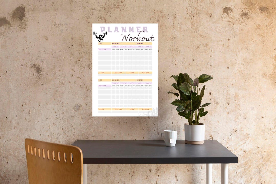 Printable Workout Planner - Fitness Tracker, Daily Workout Log ...