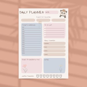 Printable Daily Planner, Undated Daily Schedule, To-Do List, Productivity Planner, Instant Download, A4