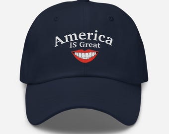 „America is Great“-Mütze mit Stickerei – Baumwoll-Twill-Kappe