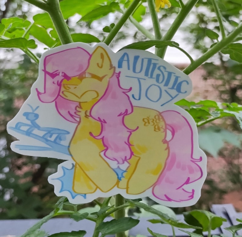 Autistic Joy Fluttershy Sticker: Original Art MLP Vinyl Decal - Etsy