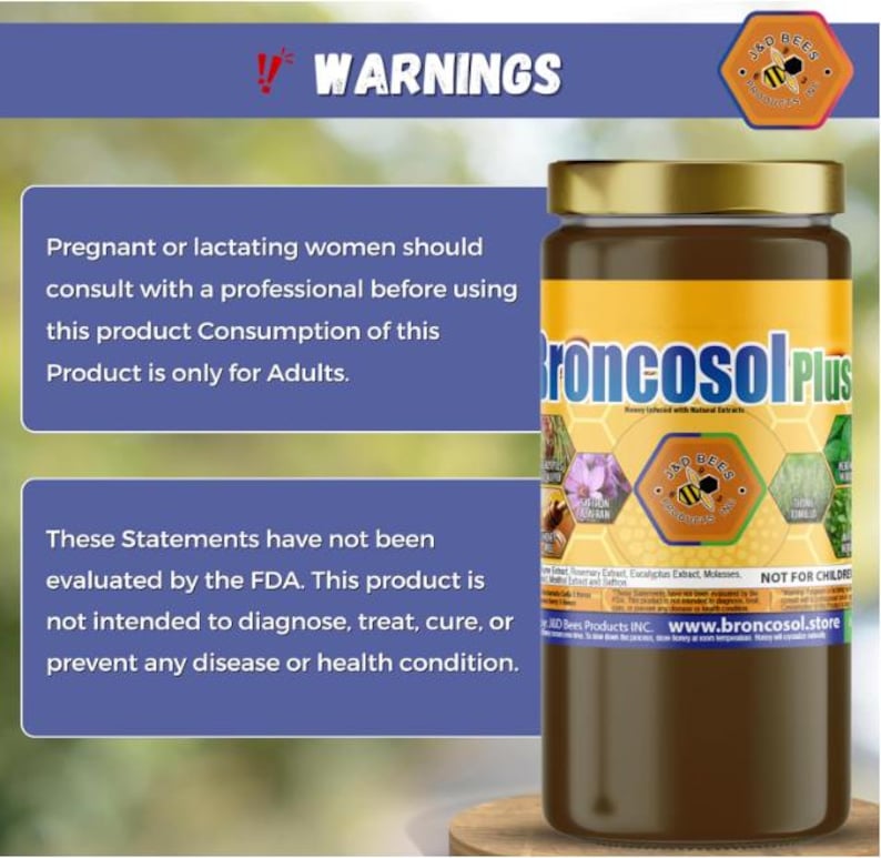 BRONCOSOL PLUS - Honey With Saffron, Eucalyptus, Mint and More Extracts ...