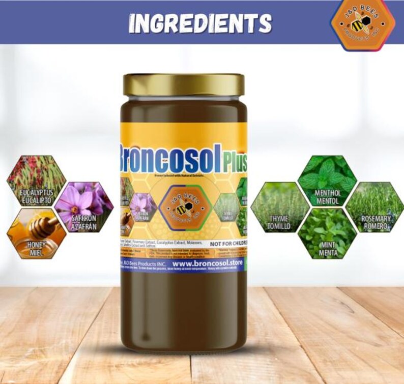 BRONCOSOL PLUS - Honey With Saffron, Eucalyptus, Mint and More Extracts ...