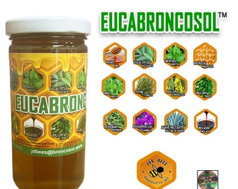 EUCABRONCOSOL - honey Syrup with Thyme, Eucalyptus, Mint and more Extracts, 12oz