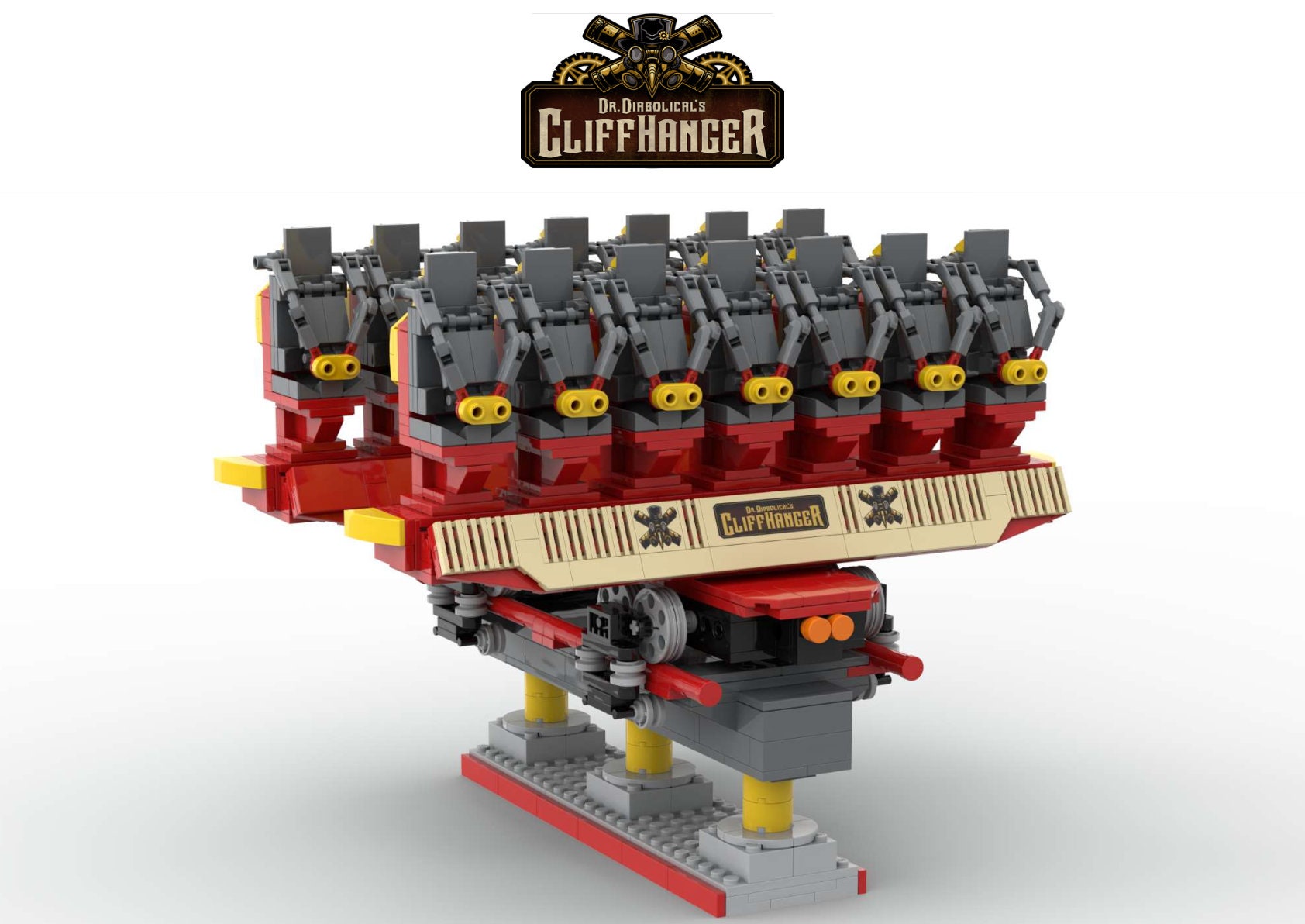 ◆ヘリコプター◆オブジェ◆D-2507OB12◆ Dr DIABOLICAL'S CLIFFHANGER - Six Flags Fiesta Texas ( Only