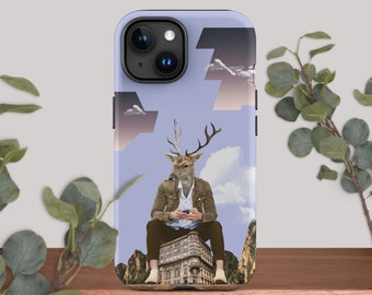City Business Stag Surreal Anthro Planet Phone Case | Tough Case for iPhone