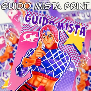 Guido Mista, Jojo&#39;s Bizarre Adventure Anime, Anime Art Print, Anime Merch,JJBA Merch, JJBA Print, Guido Mista Art