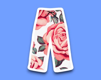 Women's Pink Rose Pajama Pants