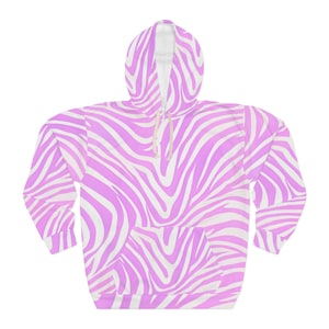 Pink Zebra Pullover Hoodie