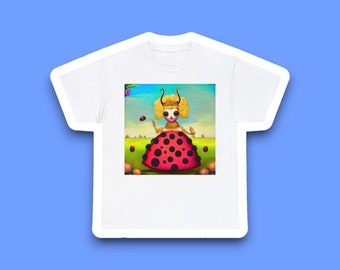 Whimsical Ladybug Woman Tee