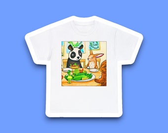 Cute Animal eating Vegetables Tee