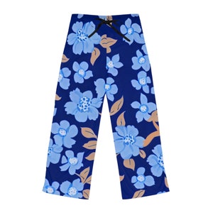 Women&#39;s Blue Floral Pajama Pants