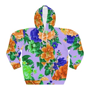 Purple Floral Hoodie