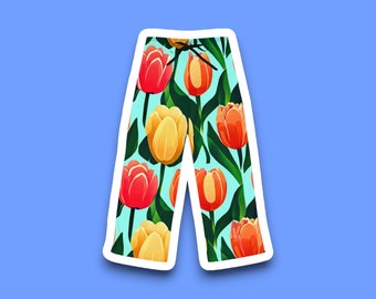 Women's Baby Blue Tulip Pajama Pants