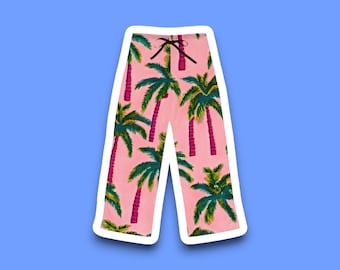 Women's Barbie Pink Palm Tree Pajama Pants