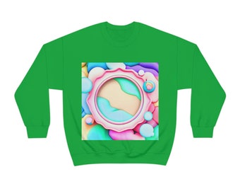 Bluza z okrągłym dekoltem i nadrukiem w pastelowe abstrakcyjne wzory, unisex Heavy Blend