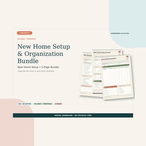 Paquete de planificación para la mudanza: Listas de verificación para servicios públicos, inventario, emergencias y limpieza del nuevo hogar.