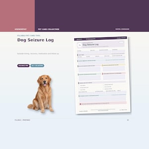 Logboek en episodeverslag voor honden, invulbaar PDF-bestand