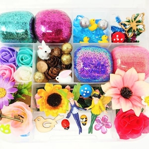 Fairy Garden Play dough Kit,Fairy Garden Playdough Kit,Fairy Garden Sensory Bin,Sensory Kit,Sensory box,Busy kit,Kids gift,Playdoh,Play doh