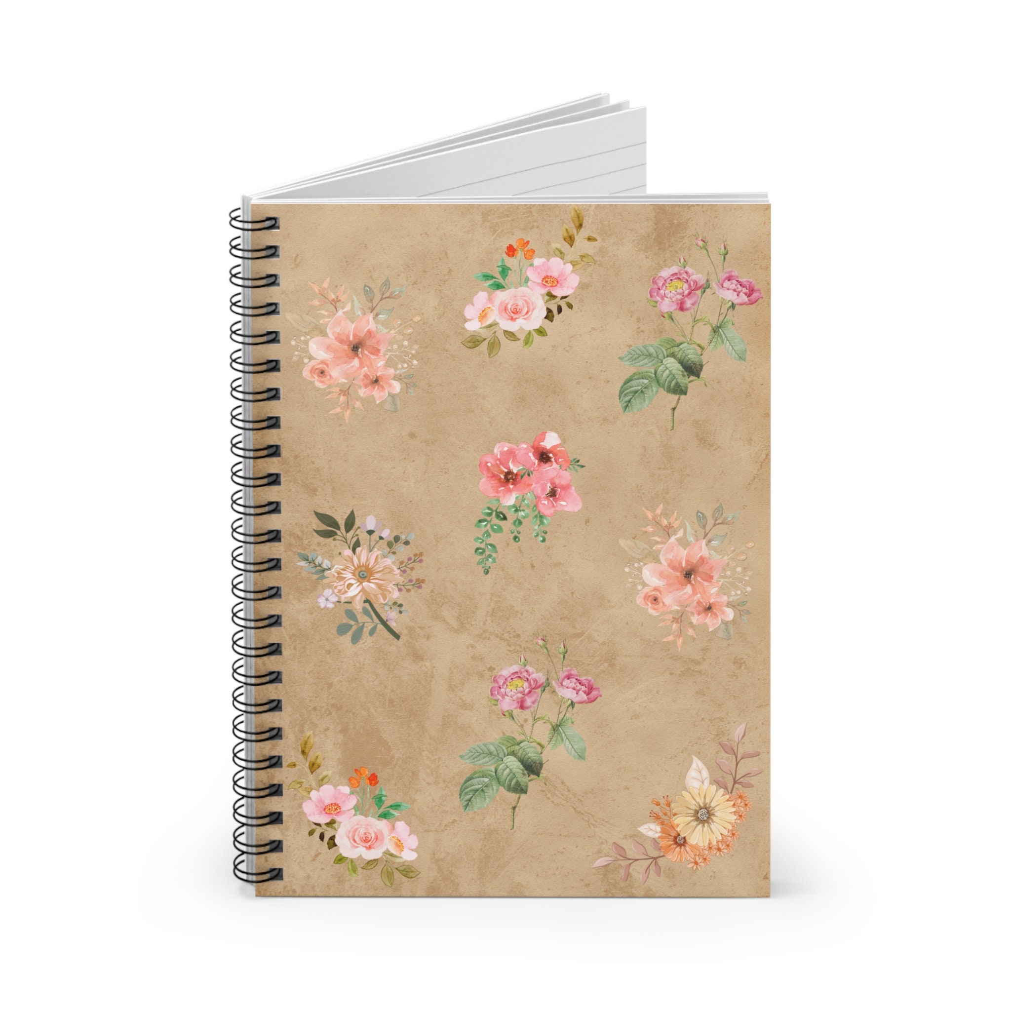 Wildflower Notebook, Floral Spiral Notebook, Flower Journal, Wildflower