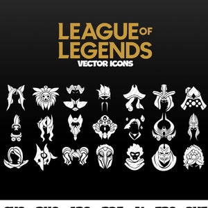 League of Legends Vector Icon Pack Lol Svg League Champions Riot Games League Gaming Clipart Lol Fans Gift Svg Lol Bundle Png Lol Fan Gift