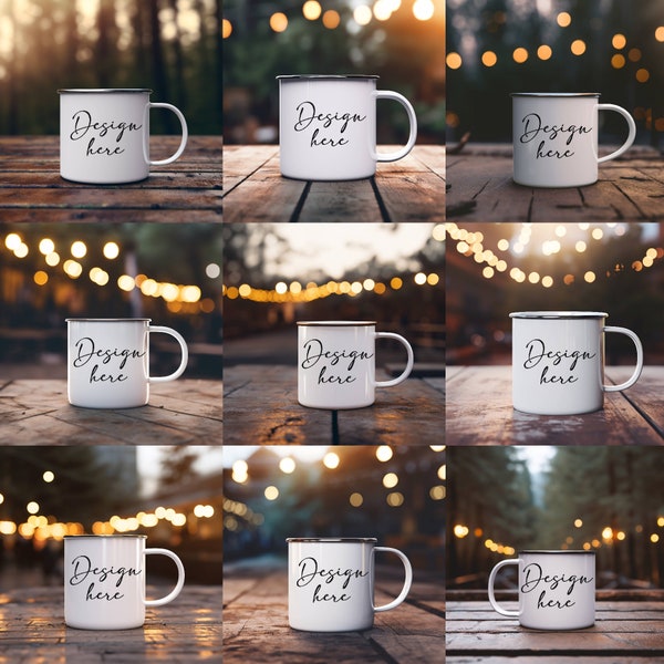 9x Camp Mug Mock Ups Enamel Coffee Cup Mock up Bundle Modern Mock Up Camp Styled Metal Mug Graphic Design Mug Mockup JPG Digital Download