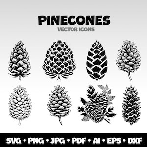 Pinecone SVG Bundle, Christmas Svg, Winter Svg, Pine Cone Svg, Pinecone Clipart, Christmas Sign Svg, Pine Tree Svg, Pinecones, Pine Branches