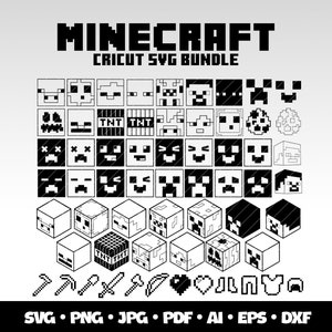 Minecraft Svg Bundle Gaming Cricut Minecraft Birthday Gift for Gamer Minecraft Popular Video Game Minecraft Svg Png Dxf Digital Download