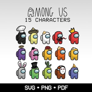 Onder ons schattige karakters print en sticker klaar onder ons SVG-bestand onder ons digitale download onder ons karakter onder ons cadeau voor gamers SVG