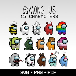 Among Us Cute Characters Print and Sticker Ready Among Us SVG File Among Us Digital Download Among Us Character Among Us Gift for Gamers SVG
