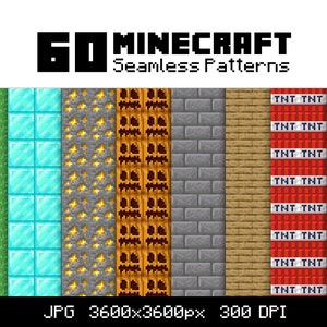 Minecraft Digital Paper Mindcraft Seamless Bundle Gaming Clipart Digital Minecraft Regalo per i giocatori Regalo di compleanno Minecraft Sfondo fai da te
