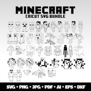 Minecraft Svg Bundle Gaming Cricut Minecraft Regalo de cumpleaños para Gamer Minecraft Popular Videojuego Minecraft Svg Png Dxf Descarga digital