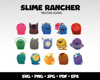 Slime Rancher Svg Stickers Slime Rancher Gamer Gift Idea Slime Rancher Clipart Cute Slimes Anime SVG Bundle Funny Slime Gift for Gamers