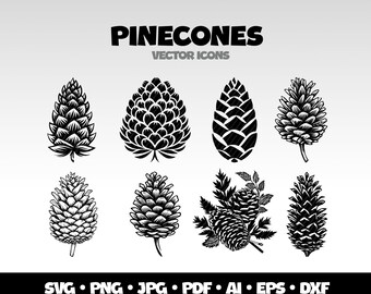 Pinecone SVG Bundle, Christmas Svg, Winter Svg, Pine Cone Svg, Pinecone Clipart, Christmas Sign Svg, Pine Tree Svg, Pinecones, Pine Branches