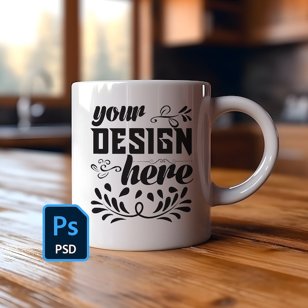 PSD Mug Mockup White Blank Coffee Mug Mockups Bundle PSD Coffee Mug Mock Up Smart Object Mug Mockups 11oz Sublimation Mug Coffee Template