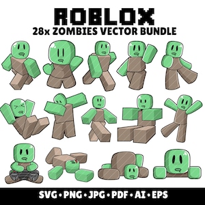 Roblox SVG Bundle Characters Shirt Design Zombie Roblox Birthday Gamer Gift Roblox Birthday Layered SVG Gaming Clipart Roblox Zombie Cricut