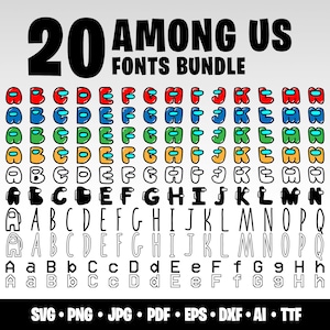 Among Us Font Birthday Boy Svg Bundle Among Us Letras do alfabeto SVG Bundle Among Us Among Us Personagem Among Us Presente personalizado para jogadores