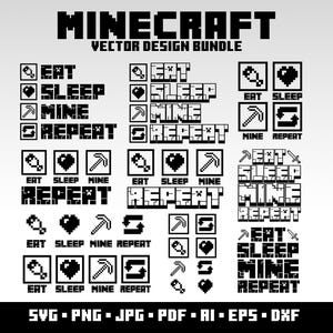 Minecraft Svg Bundle Eat Sleep Minecraft Repeat Gaming Cricut Minecraft Birthday Gift for Gamer Minecraft Popular Gaming Minecraft Svg Png