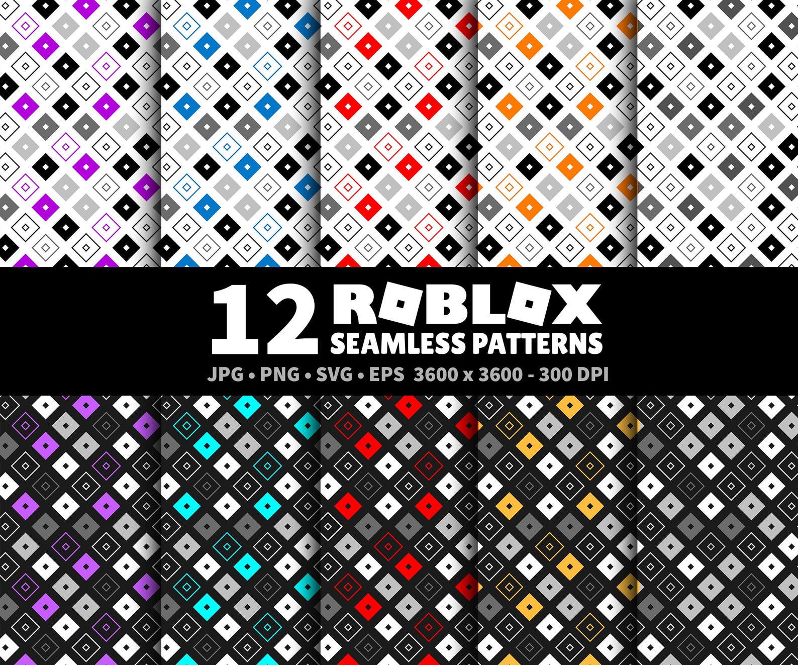 12 Roblox Patterns Bundle Roblox Seamless Texture Birhday Gift Roblox